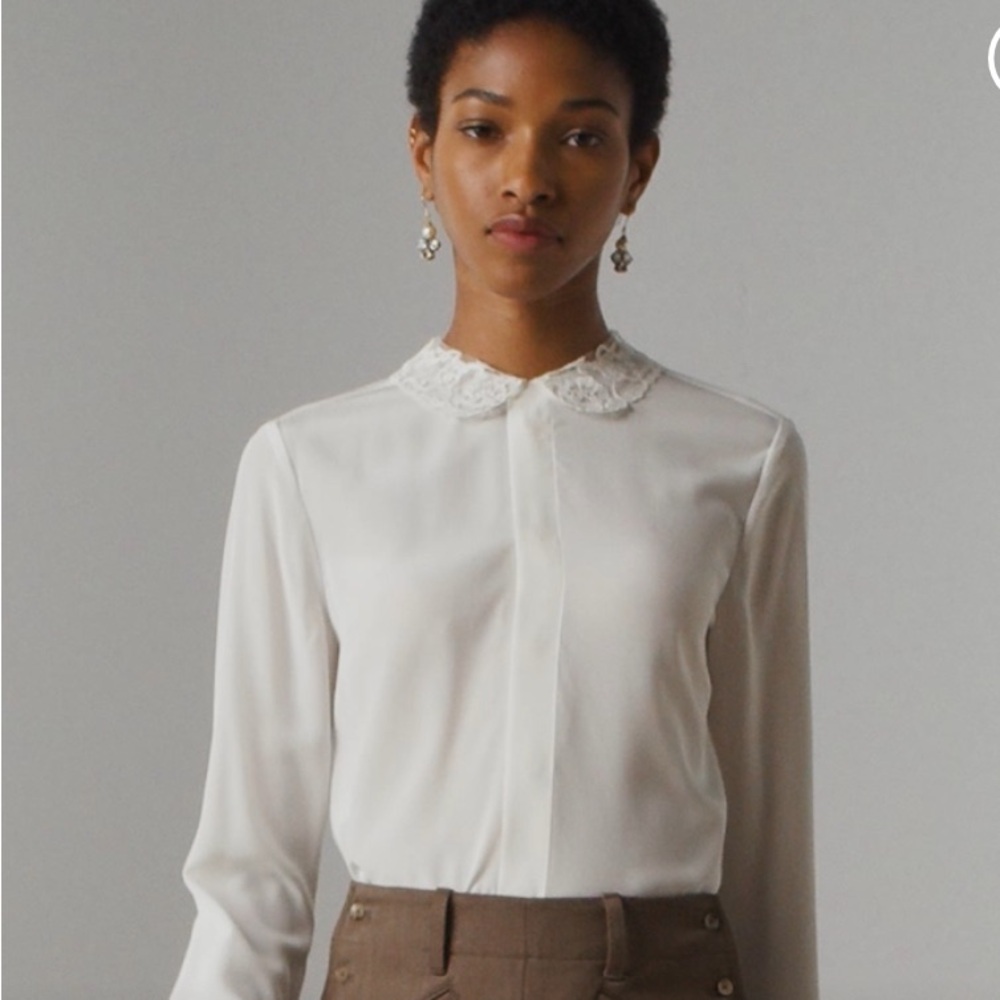 Ralph Lauren Collection Pre-Fall 2022 Patricia Crepe de Chine Silk Shirt Size L